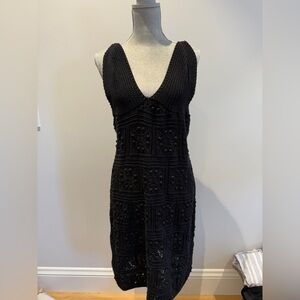 Elegant Black Crochet Dress